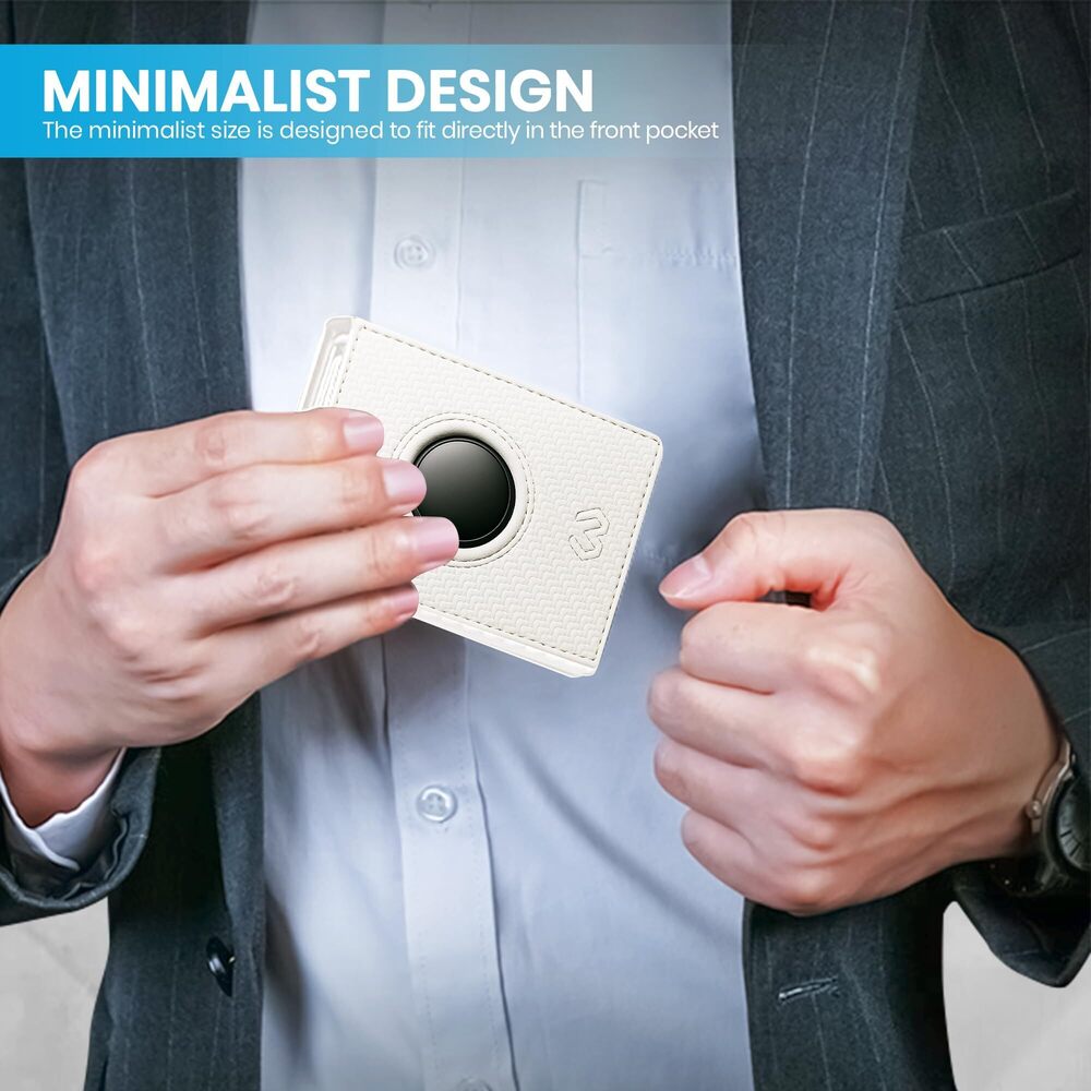 3111 Minimalist Smart Wallet with AirTag Holder, Carbon Fiber, RFID - Picture 2 of 8